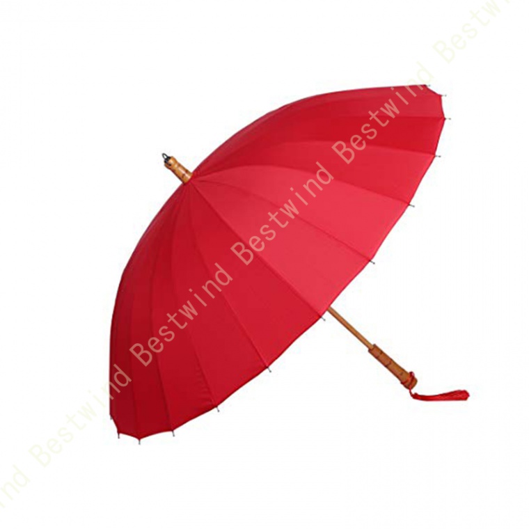 長傘 雨傘 和傘 番傘 紳士傘 軽い 耐風 撥水 超撥水 和風 24本骨 レッド 赤 グラスファイバ...