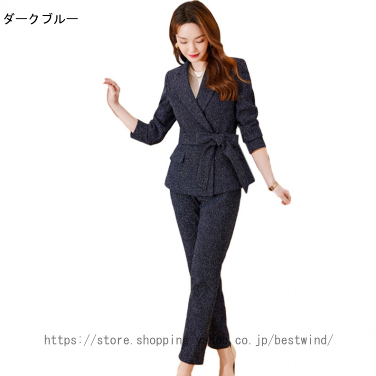 レディース 長袖 スーツ ジャケット パンツ セット ビジネス セットママ 面接 転職 通勤服 オフィス 仕事 会社 レジャー スリム 上品 通勤 OL 事務服 シンプル :xrF 38B XAU55:Bestwind