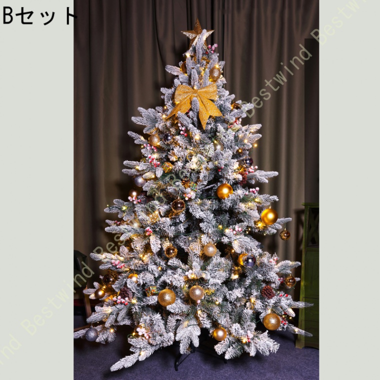 クリスマスツリー 北欧 おしゃれ 豪華なオーナメントセット LEDライト付き もみの木 飾り リアル おしゃれ 北欧 高密度 アンティーク 電飾  店舗用 業務用