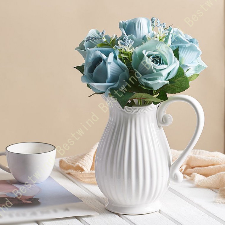 花瓶 陶器 おしゃれ 大きい フラワーベース ボトル型 生け花 円形 エレガント 北欧雑貨 かびん 植物 花器 美しい 陶磁器 チューリップ  ディスプレイ