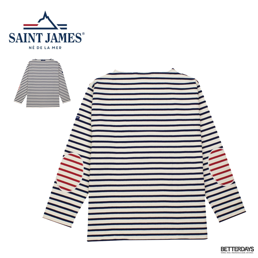 定価1.3万円 SAINT JAMES エルボーパッチ ボーダーカットソー SAINT JAMES（セントジェームス） ウェッソン エルボーパッチ ボート