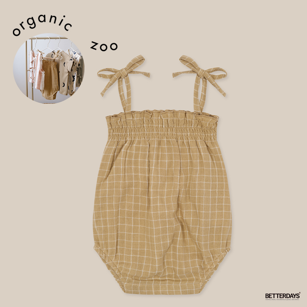 ノースリーブロンパース ベビー オーガニックズー Organic Zoo Grid