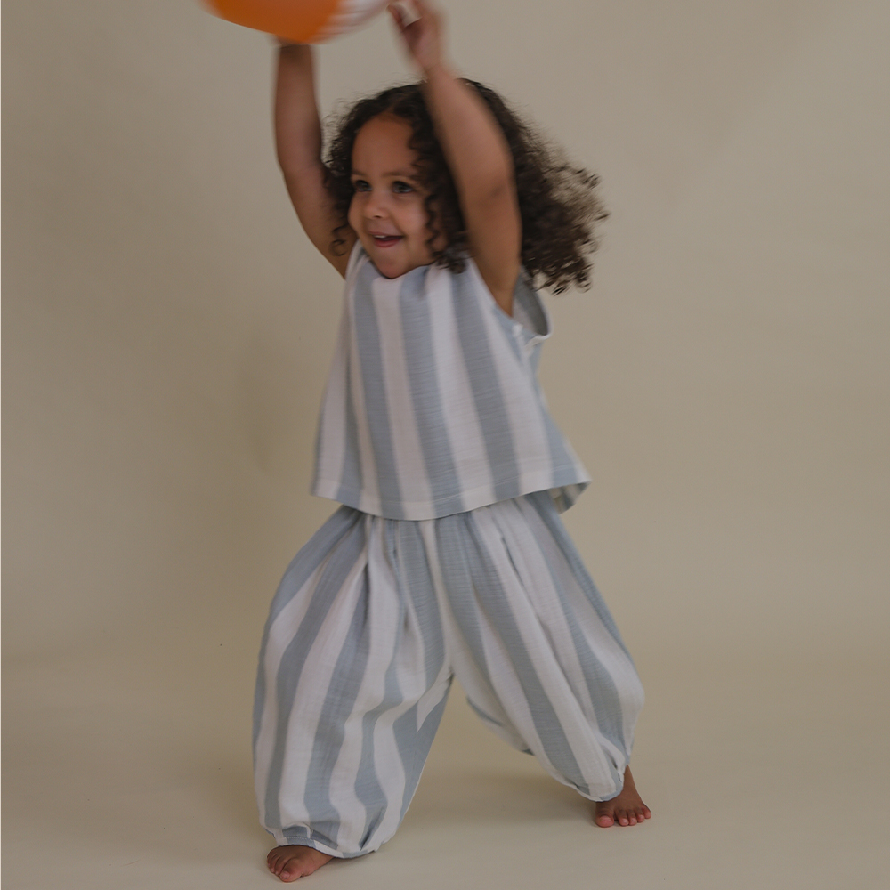 organic zoo 2-3y ストライプ　セットアップ　ライトブルー タンクトップ キッズ ベビー オーガニックズー Organic Zoo