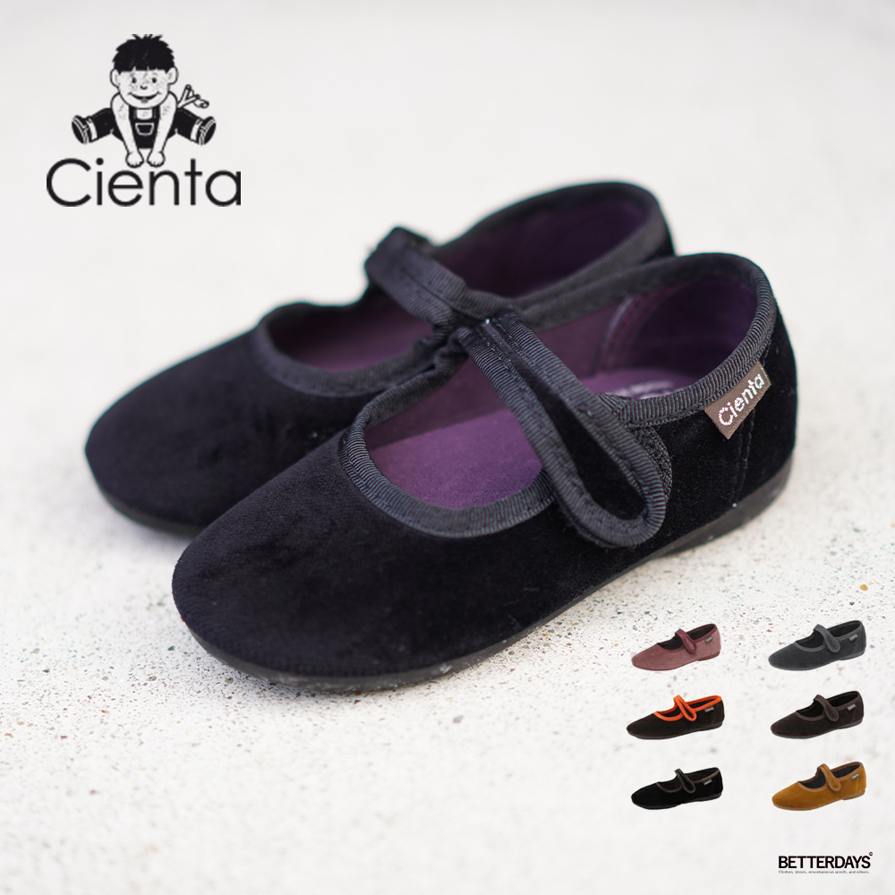 Cienta（シエンタ） ベロア ワンストラップ シューズ キッズ ジュニア
