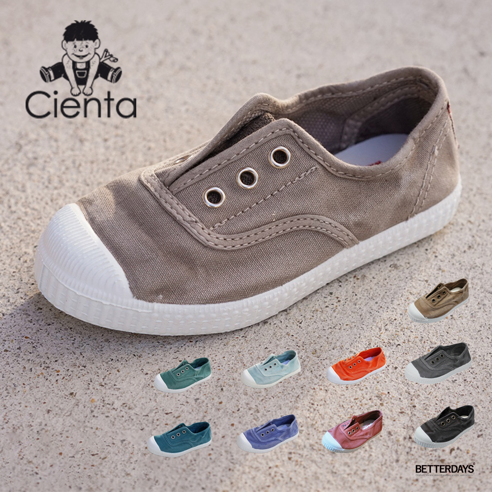 Cienta（シエンタ） スリッポン キッズ ムラ染めキャンバスデッキ