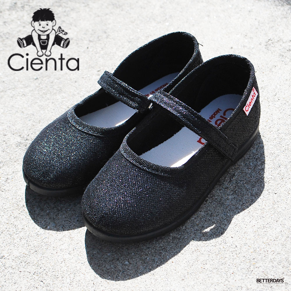 Cienta（シエンタ） ワンストラップ バレエシューズ ラメ ベルクロ