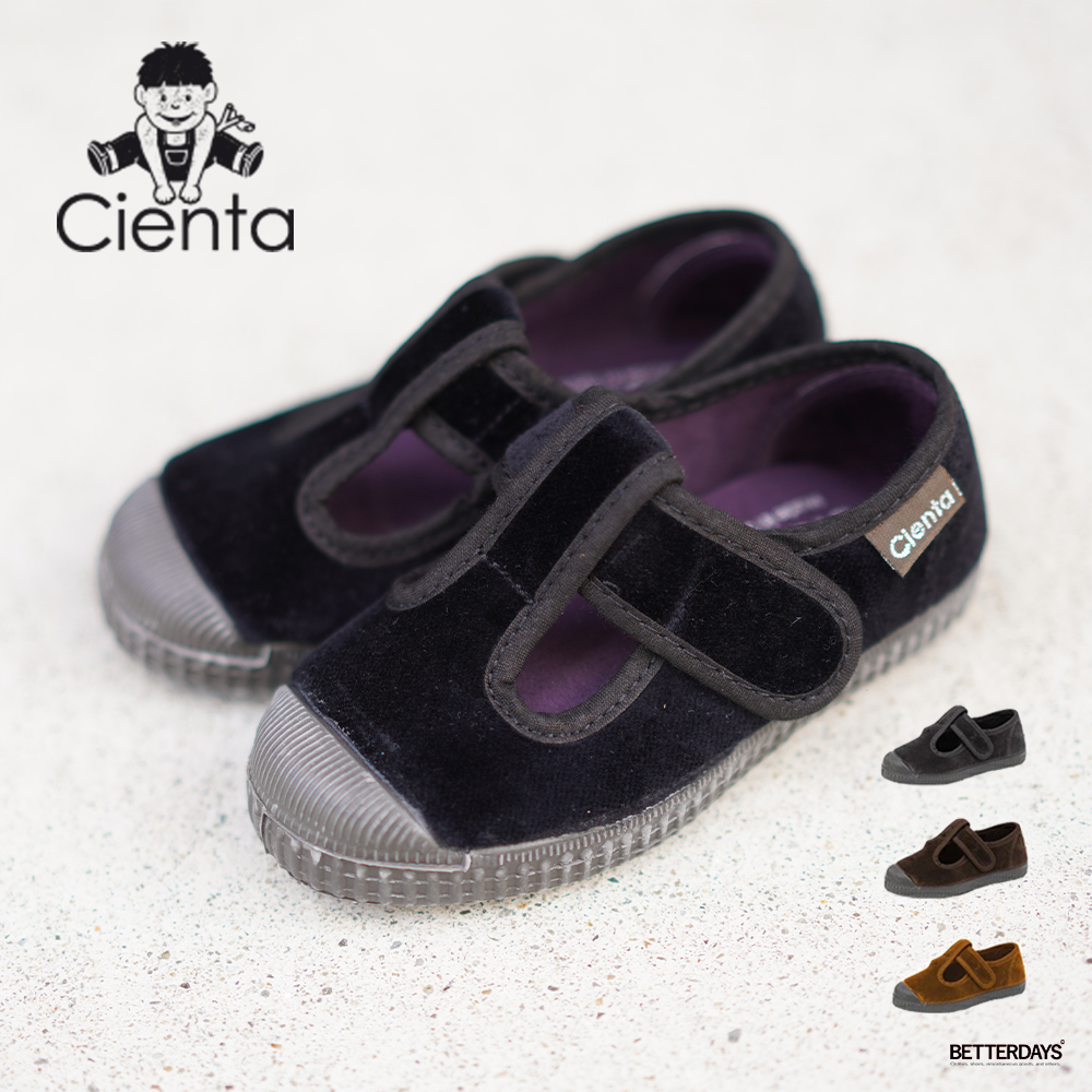 Cienta（シエンタ） ベロア ベルクロTストラップ キッズ/ジュニア