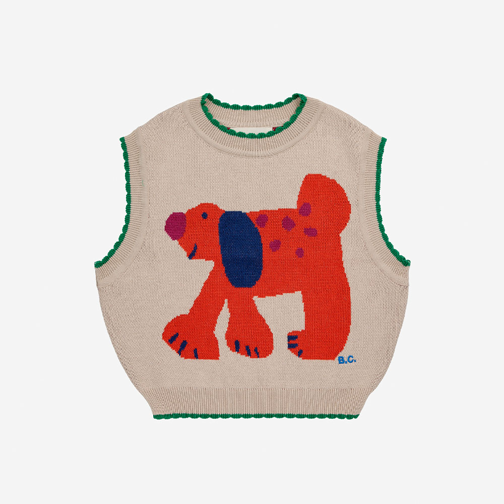 BOBO CHOSES ベスト ボボ・ショーズ ベビー Fairy Dog jacquard