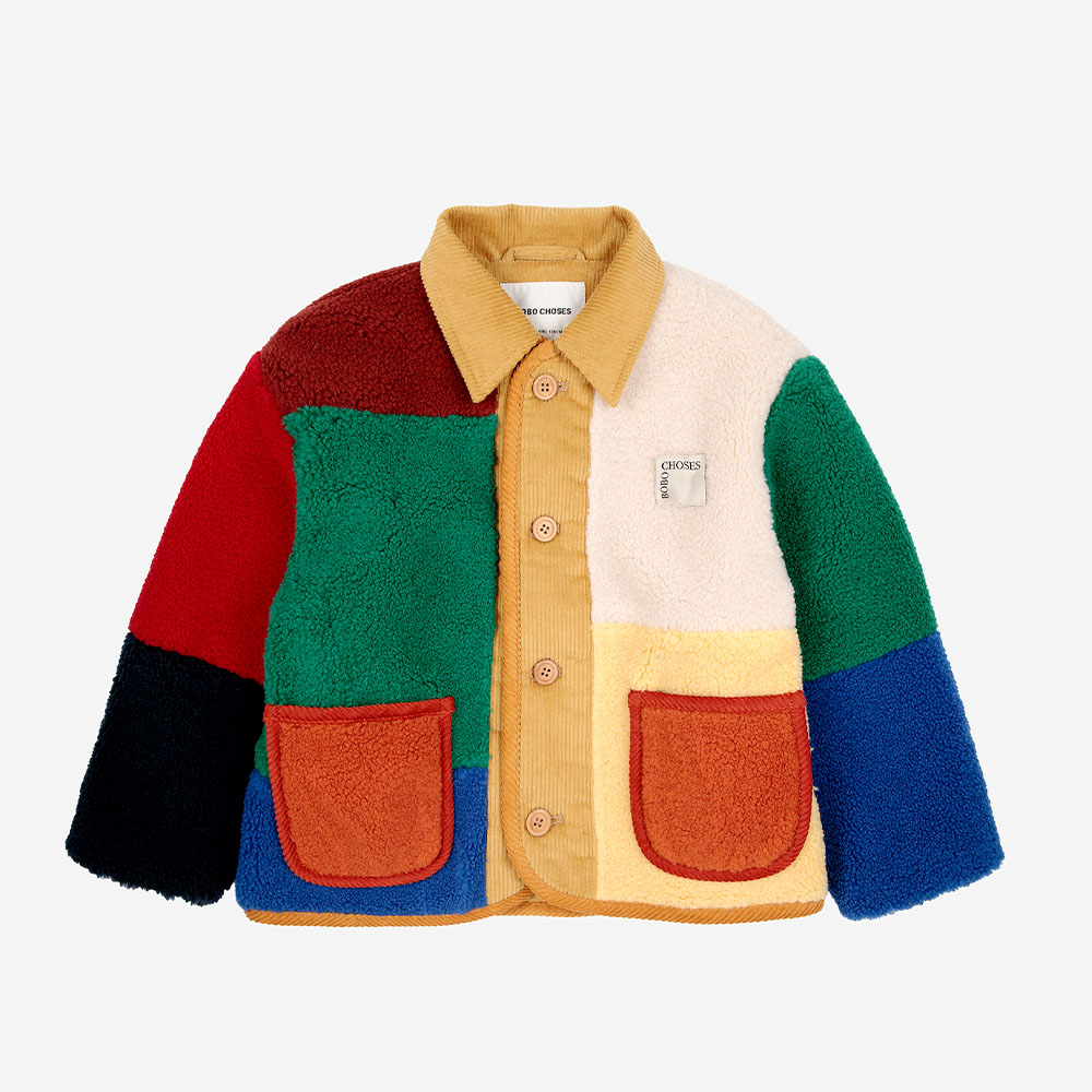 BOBOCHOSES ボアジャケット 2-3y 98cm BOBO CHOSES（ボボショーズ） ジャケット ベビー Color block