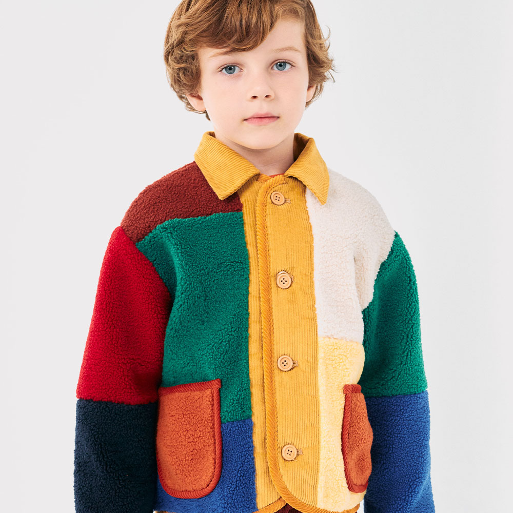 BOBOCHOSES ボアジャケット 2-3y 98cm BOBO CHOSES（ボボショーズ） ジャケット ベビー Color block