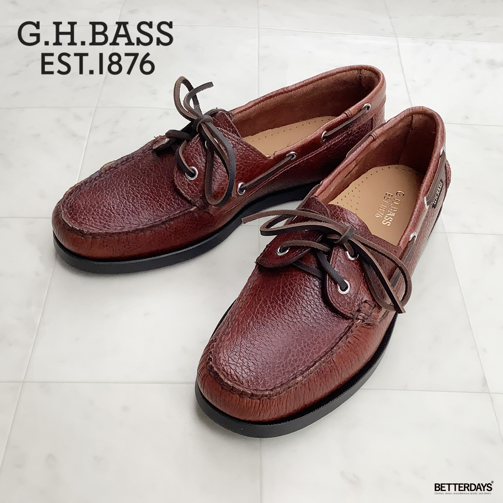 G.H.BASS（ジーエイチバス） デッキシューズ メンズ グレインレザー