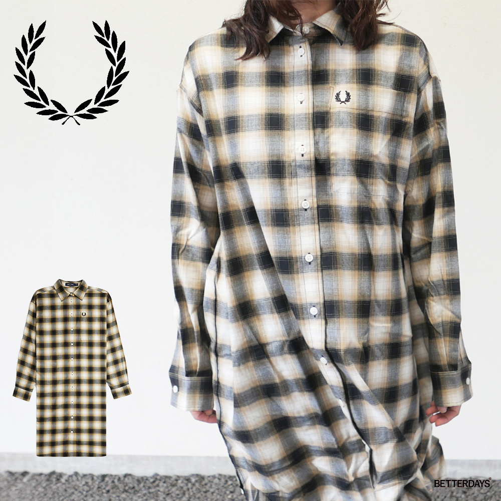 フレッドペリー チェック シャツ ワンピース レディース 長袖 D8167 BRUSHED CHECK SHIRT DRESS 【国内正規品】FRED  PERRY : d8167 : BETTER DAYS ベターデイズ - 通販 - Yahoo!ショッピング