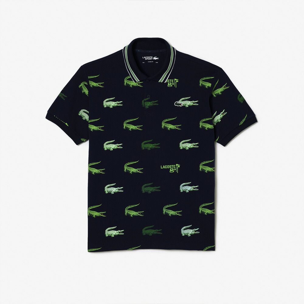 ラコステ ポロシャツ メンズ ユニセックス LACOSTE ゴルフ 総柄・半袖