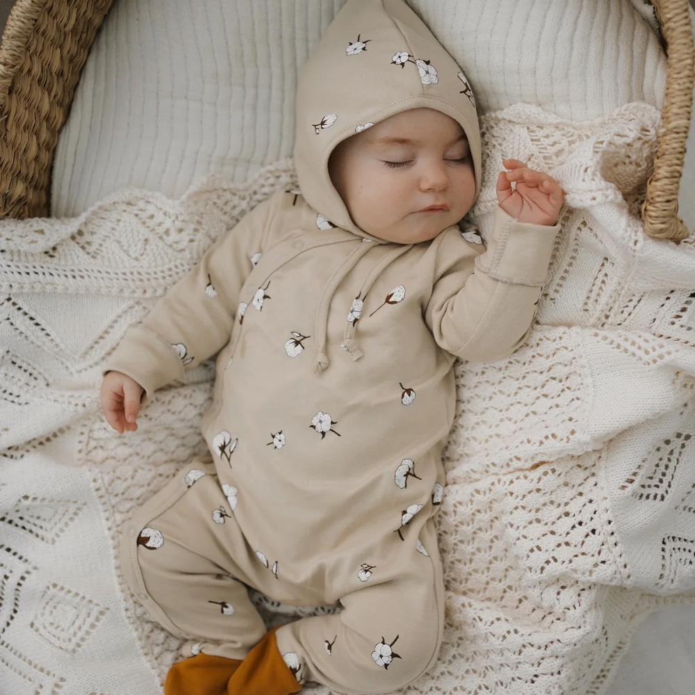 おか【新品】organic zoo ロンパースとボンネットセット6-12M ロンパース キッズ ベビー オーガニックズー Organic Zoo Olive Garden