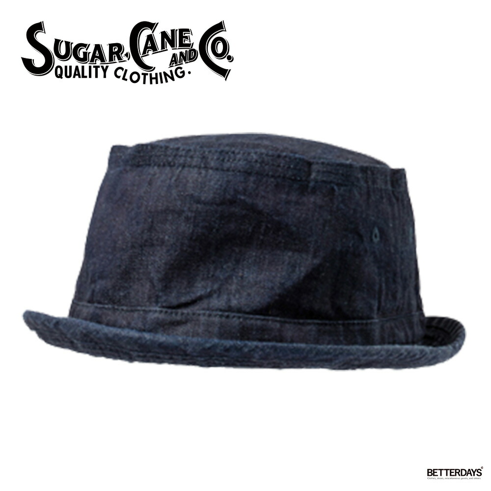 美品！SUGAR CANE シュガーケーン デニム ポークパイ デニムハット 楽天市場】シュガーケーン デニム ポークパイハット SC02466