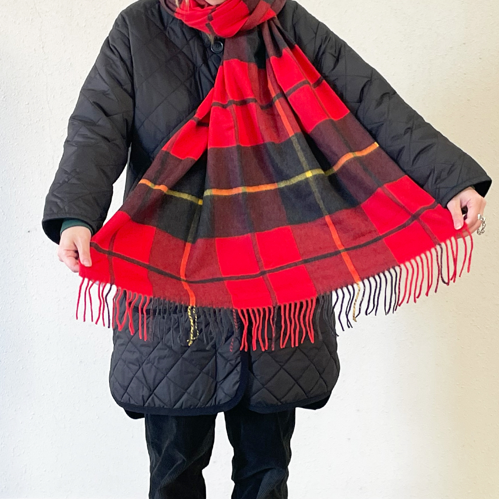 Johnstons of Elgin イニシャル刺繍可能 ストール 大判 厚手