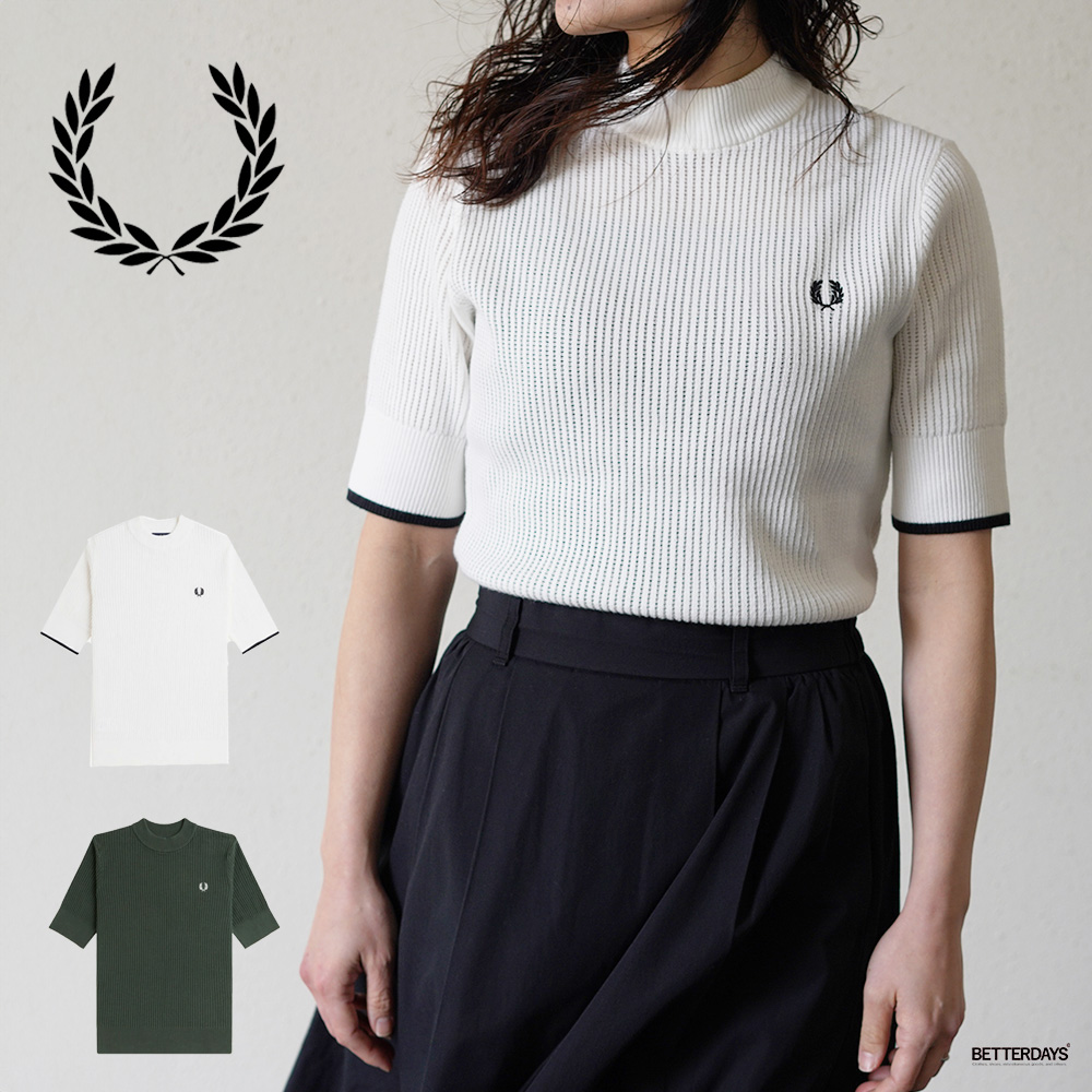 FRED PERRY（フレッドペリー） ニット Tシャツ レディース 半袖 FRED