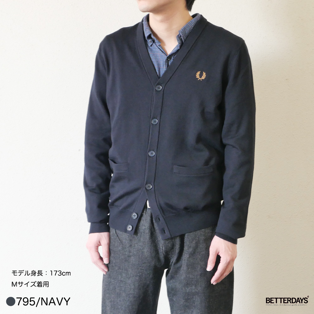 FRED PERRY（フレッドペリー） カーディガン メンズ ニット Vネック