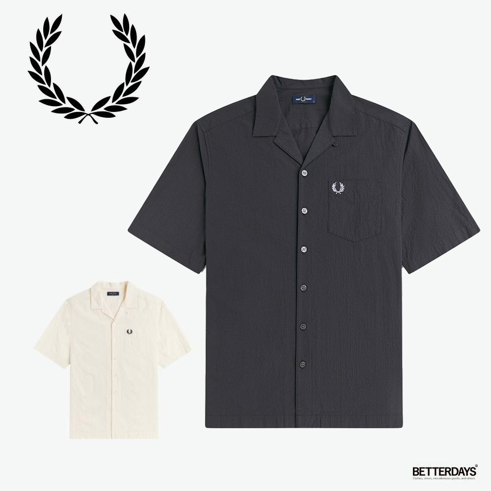 FRED PERRY 半袖メッシュオーバーレイポロシャツ グレー/ブラック FRED PERRY（フレッドペリー） オープンカラーシャツ メンズ 半袖 FRED