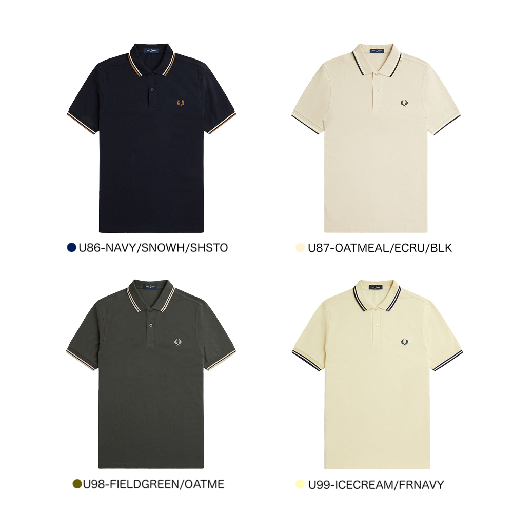 未使用に近い‼️フレッドペリーポロシャツ　M3600 ブラック×ホワイト　XS FRED PERRY（フレッドペリー） ツインティップラインポロシャツ M3600