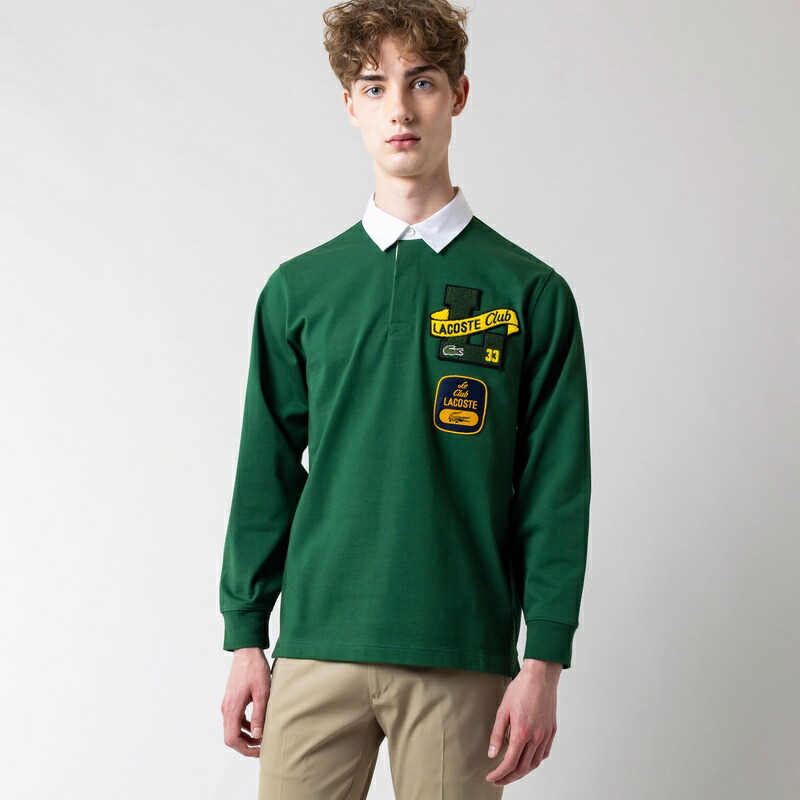 LACOSTE ラガーシャツ メンズ ラコステ ポロシャツ ヘリテージ