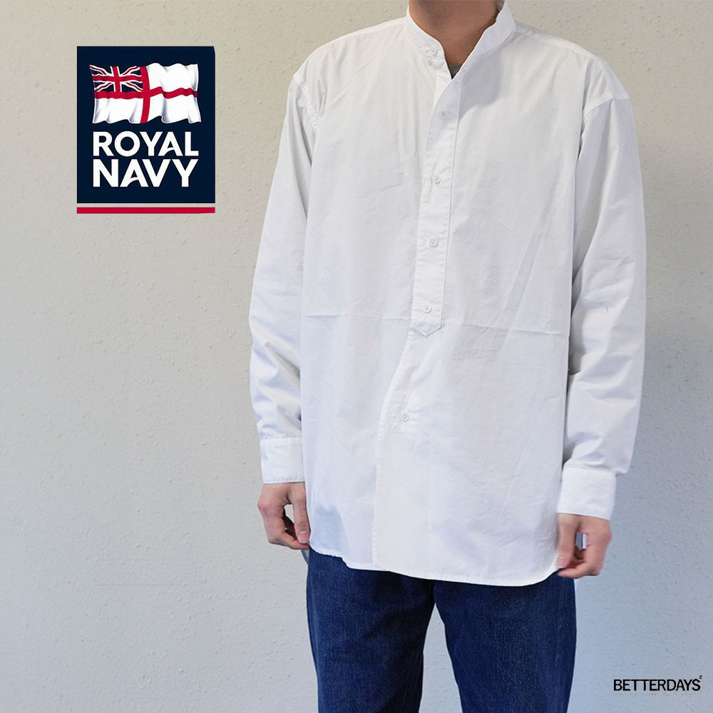 ROYAL NAVY バンドカラー シャツ ユニセックス ロイヤルネイビー ROYAL NAVY バンドカラー シャツ ユニセックス ロイヤルネイビー