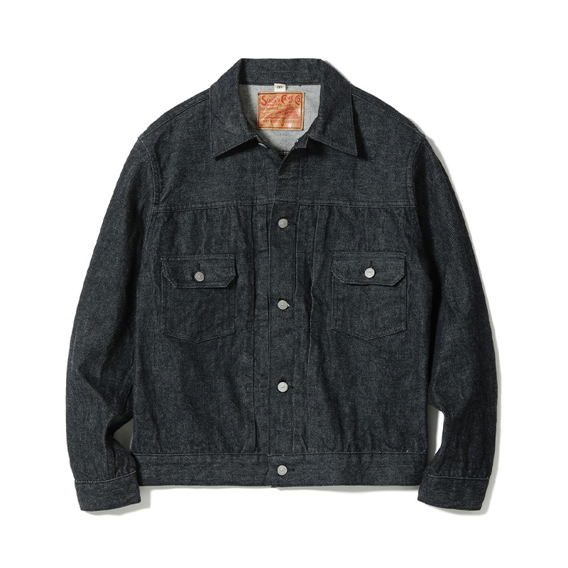 【美品】SUGAR CANE デニムジャケット サルファブラック 42 SUGAR CANE デニムジャケット メンズ ブラックデニム シュガーケーン