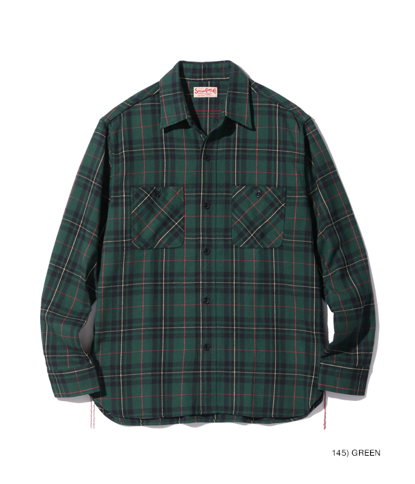 シャツ メンズ ユニセックス シュガーケーン  TWILL CHECK WORK SHIRT SUG...