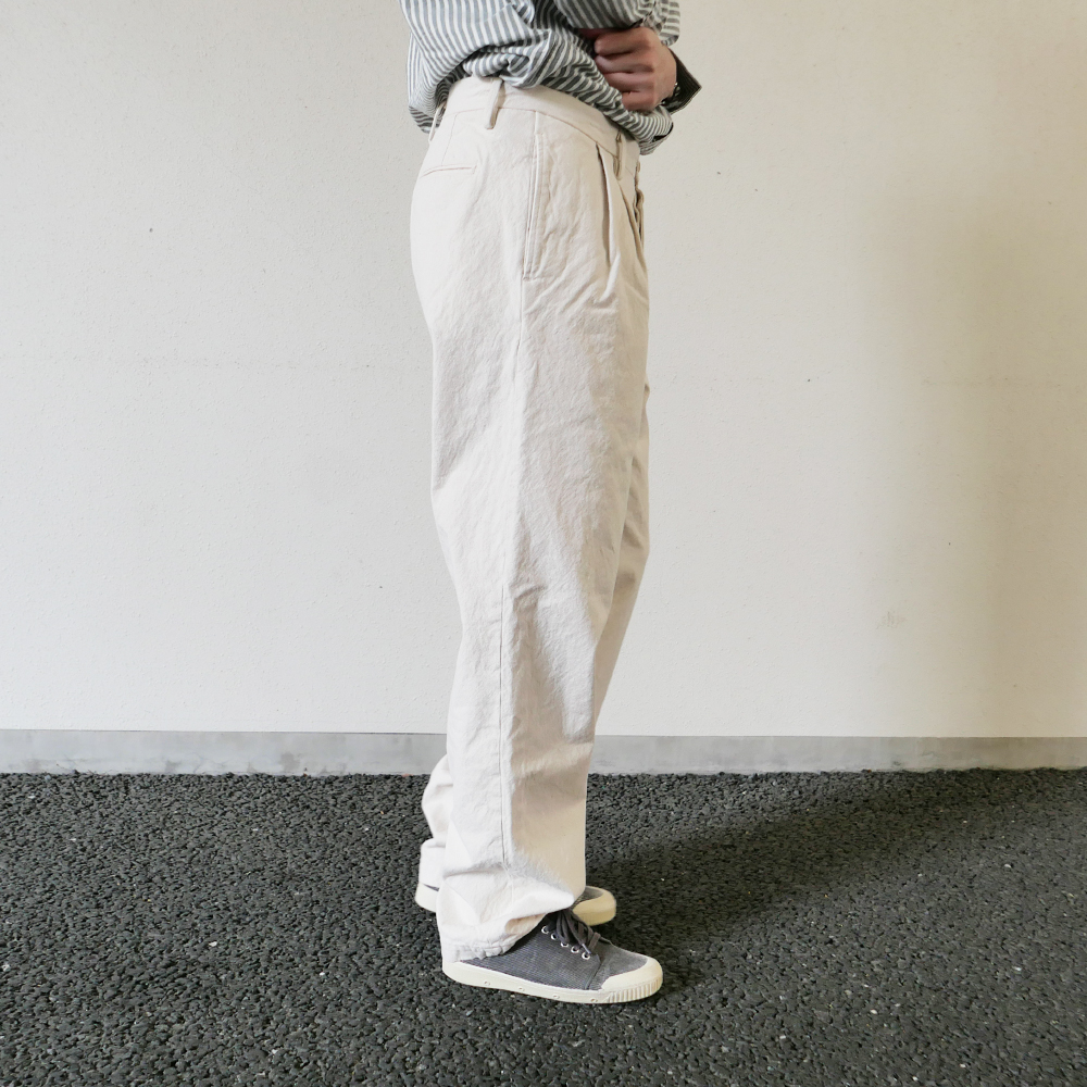 パンツ ソーバス メンズ 10オンス キャンバス 2タック トラウザー 10oz