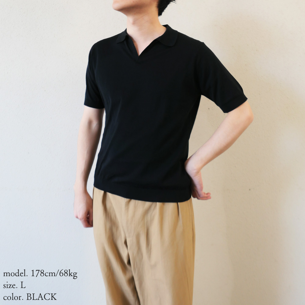 JOHN SMEDLEY スキッパー30G MODERN FIT SYRES JOHN SMEDLEY（ジョンスメドレー） スキッパー ネック 半袖コットン