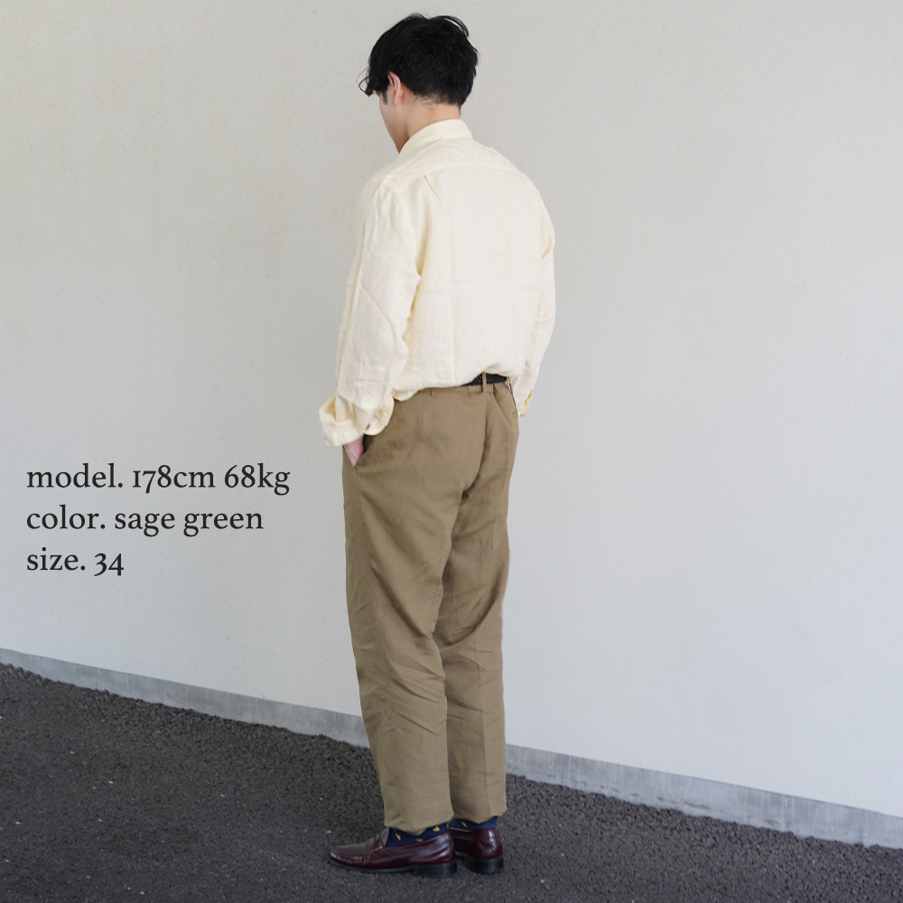 CORDINGS リネン スラックス サイズ34 ボトムス メンズ パンツ アイリッシュリネン トラウザーズ ベルト