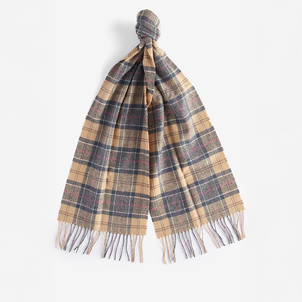 Barbour バブアー　チェック柄マフラー　新品未使用　タグ付き　ベージュ基調 Barbour（バブアー） マフラー ユニセックス ラムズウール タータン