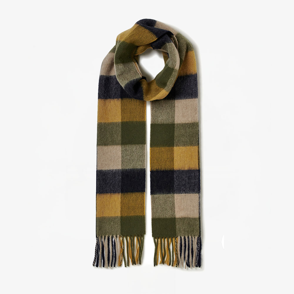 値下げしました！新品未使用！バブアー　マフラー　ブロックチェック　プレゼント用 Barbour（バブアー） マフラー ユニセックス ラムズウール ブロック