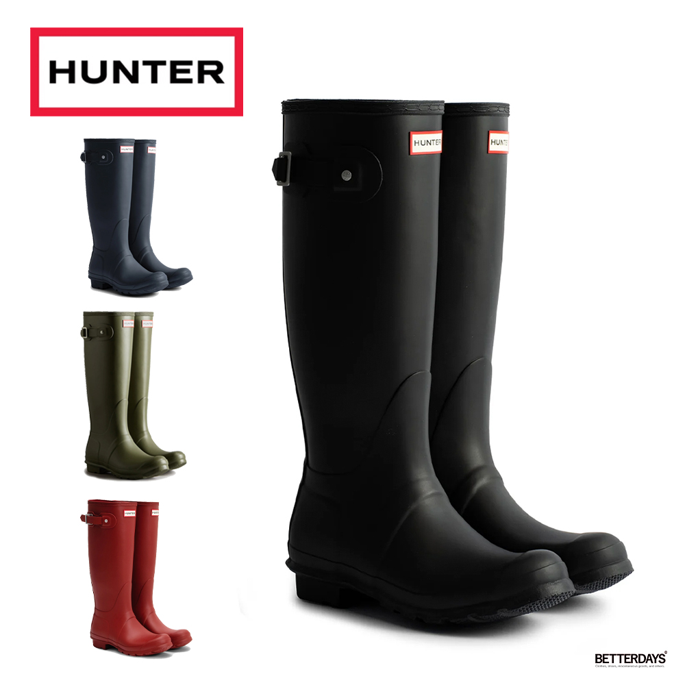 かえルページ HUNTER ロング レインブーツ 黒 美品 25㎝ レディース ロングレインブーツ| ハンターブーツ(Hunter Boots