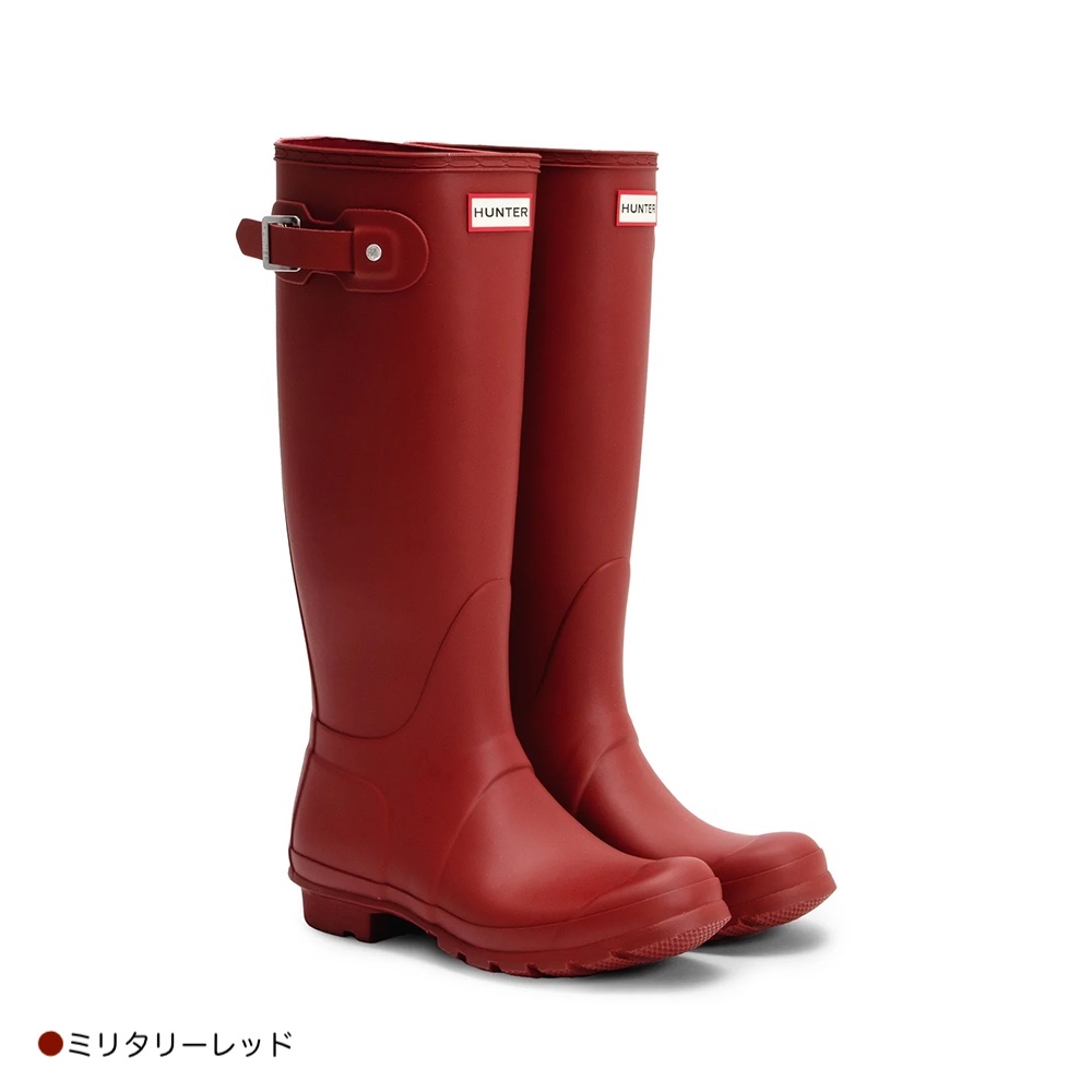 殺助さま専用　美品 HUNTER レッド 長靴 バックル付き HUNTER 【SALE／20%OFF】レインブーツ レディース ハンター 長靴