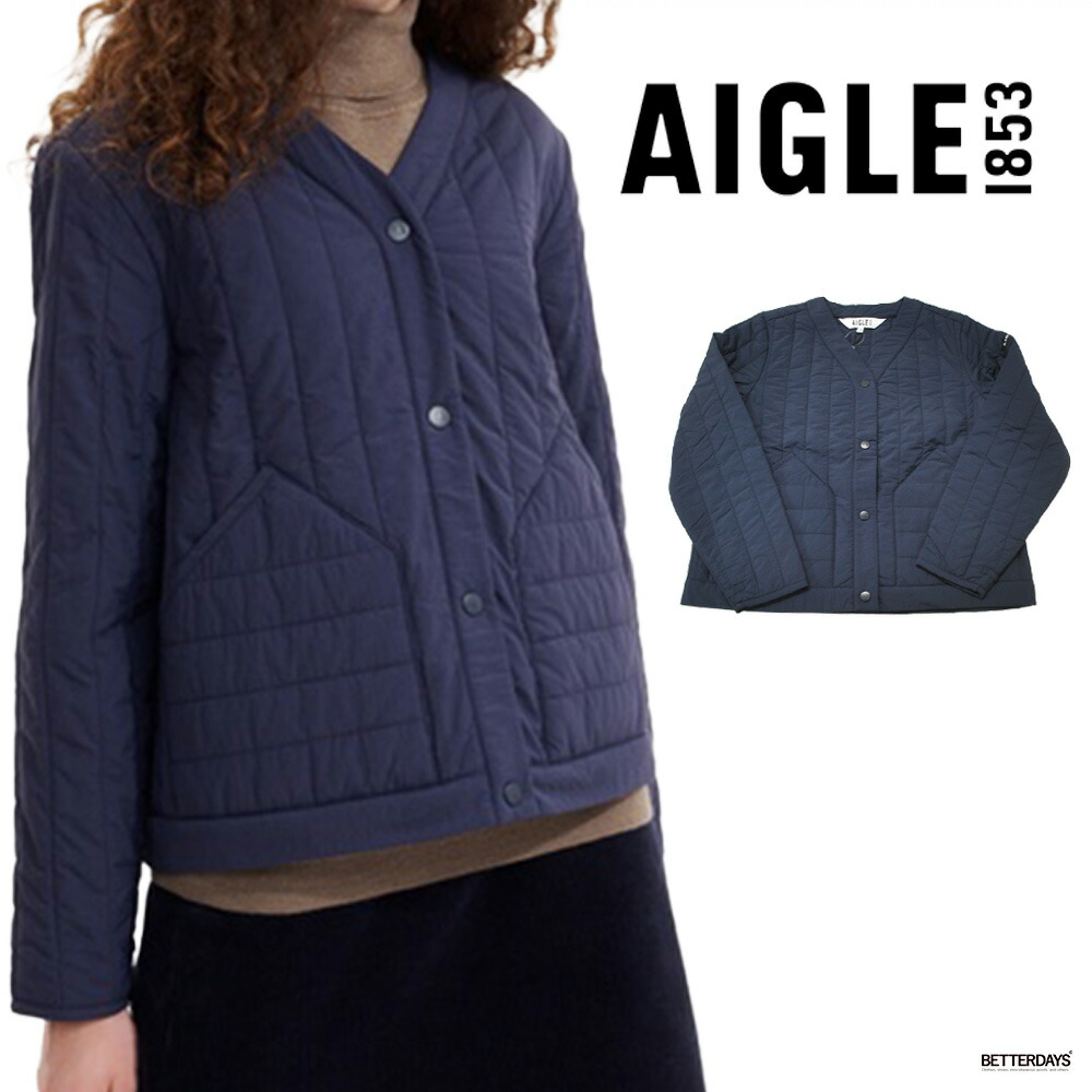 AIGLE パデッドジャケット 撥水 ショートキルトジャケット