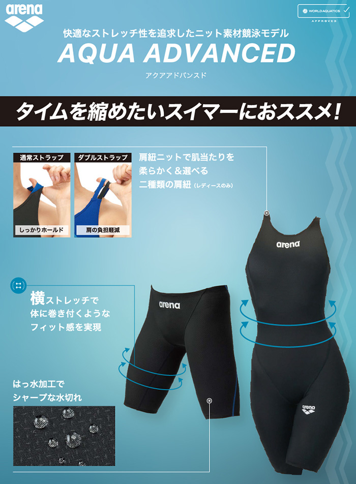 アリーナ（arena） 競泳水着 レディース WA承認 AS6SRC21L ネイビー