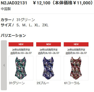 MIZUNO（ミズノ） フィットネス水着 レディース Mサイズ N2JAD32131