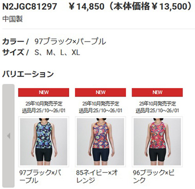 MIZUNO（ミズノ） フィットネス水着 レディース Lサイズ N2JGC81285