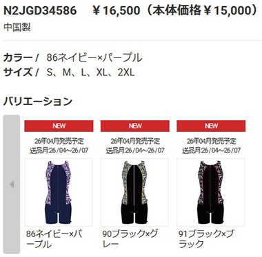MIZUNO（ミズノ） レディース フィットネス水着 Lサイズ N2JGD34590