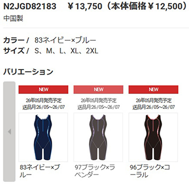MIZUNO（ミズノ） フィットネス水着 レディース Lサイズ N2JGD82196