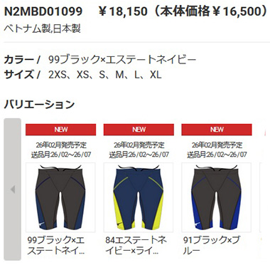 MIZUNO（ミズノ） メンズ 競泳水着 N2MBD01099 ブラック×エステート