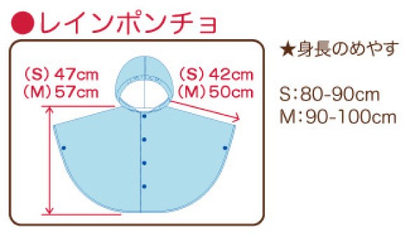 オレンジボンボン,レインコートの説明,サイズ