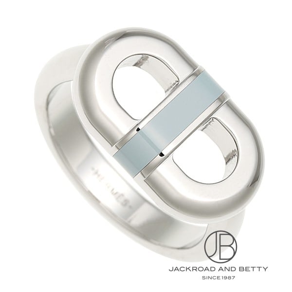 HERMES 新作 稀少 上品リング 洗練 シルバー マイヨン Maillon シェーヌダンクルの形のシンプルデザイン Hermes Maillon ring