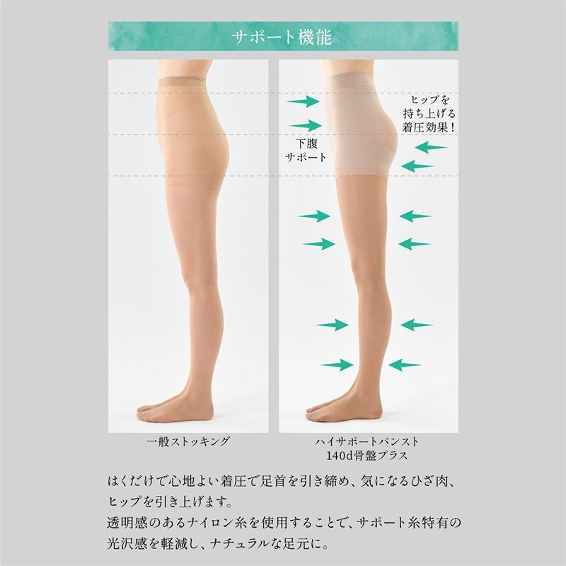 Befit（ビーフィット） Be-fit ハイサポートパンスト 140d 骨盤プラス