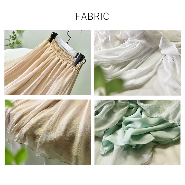 ワイドパンツ レディース シフォン チュール きれいめ 春夏