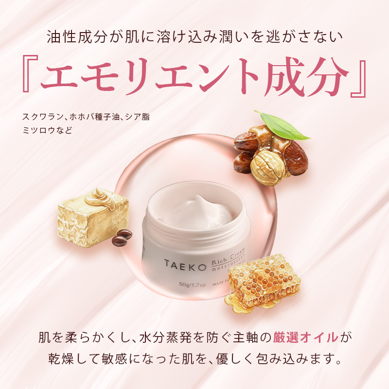 TAEKO リッチクリーム 50g 保湿クリーム 顔 敏感肌 無添加 フェイス