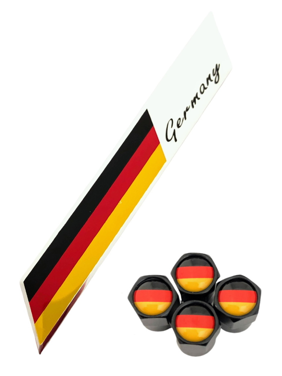 B ドイツ 国旗 選べるバルブキャップカラー! フェンダー エンブレム シール ステッカー VW G...