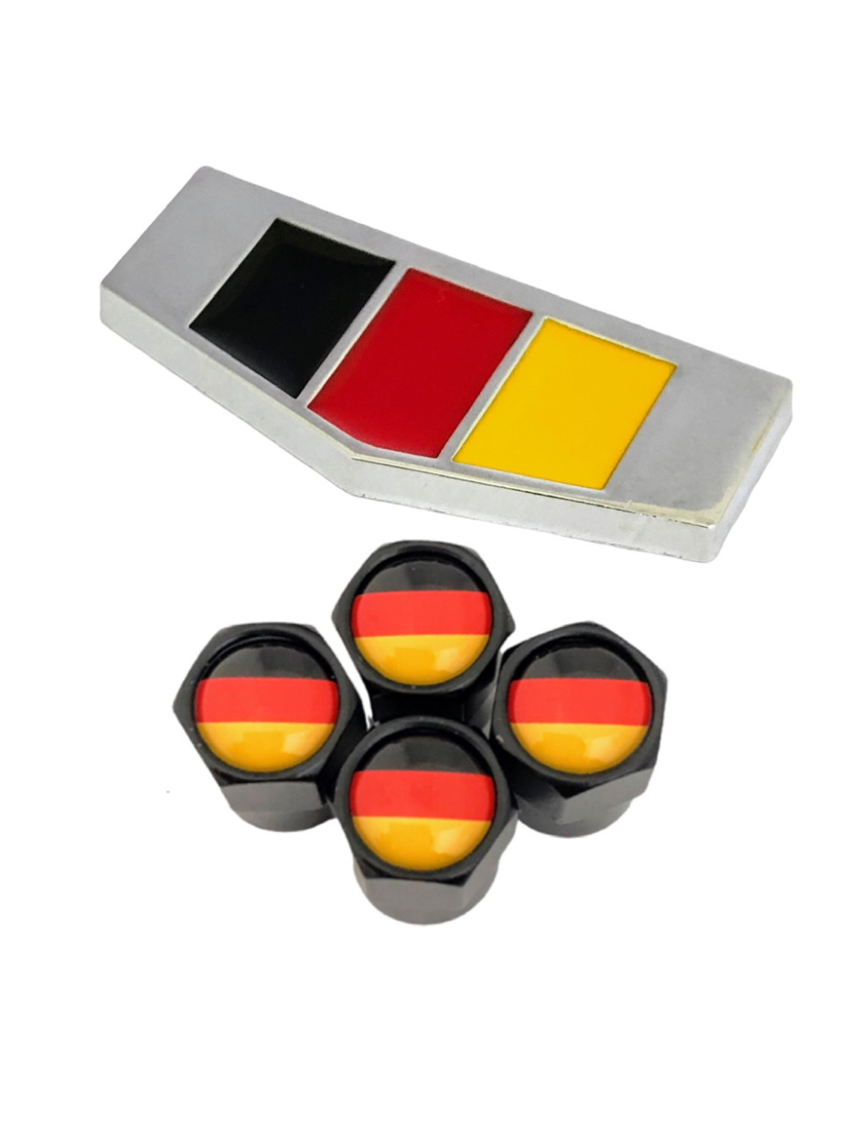 K ドイツ 国旗 選べるバルブキャップカラー! フェンダー エンブレム シール ステッカー VW G...