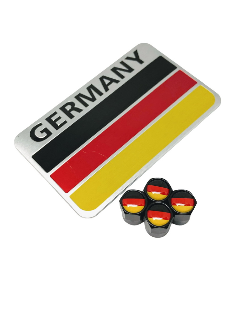 D ドイツ 国旗 選べるバルブキャップカラー! フェンダー エンブレム シール ステッカー VW G...